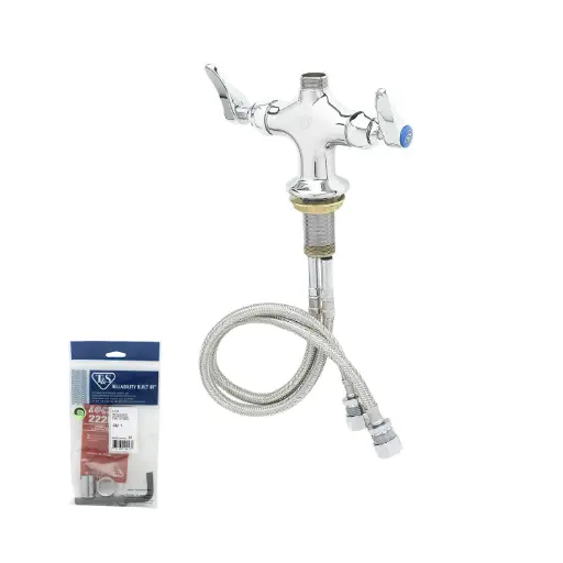 [T&S-B-0300-LNM] DOUBLE PANTRY BASE FAUCETS, LESS NOZZLE (3/8" NPT FEMALE OUTLET)